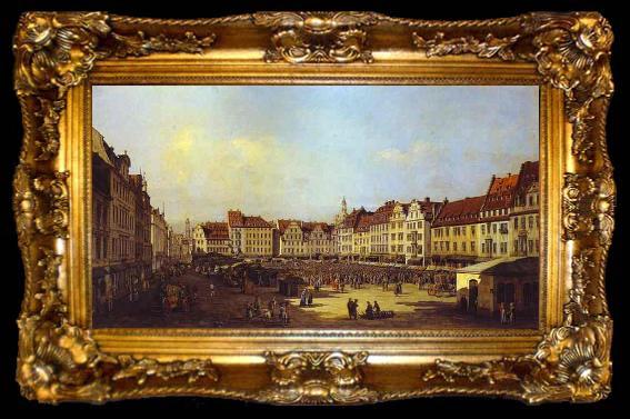 framed  Bernardo Bellotto The Old Market Square in Dresden 4, ta009-2